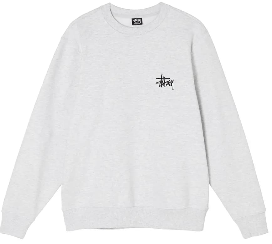 Áo Stussy Basic Stock Crew Grey Áo Stussy Basic Stock Crew Grey