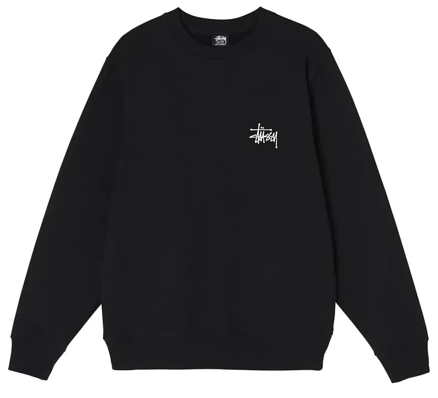 Áo Stussy Basic Stock Crew Black Áo Stussy Basic Stock Crew Black
