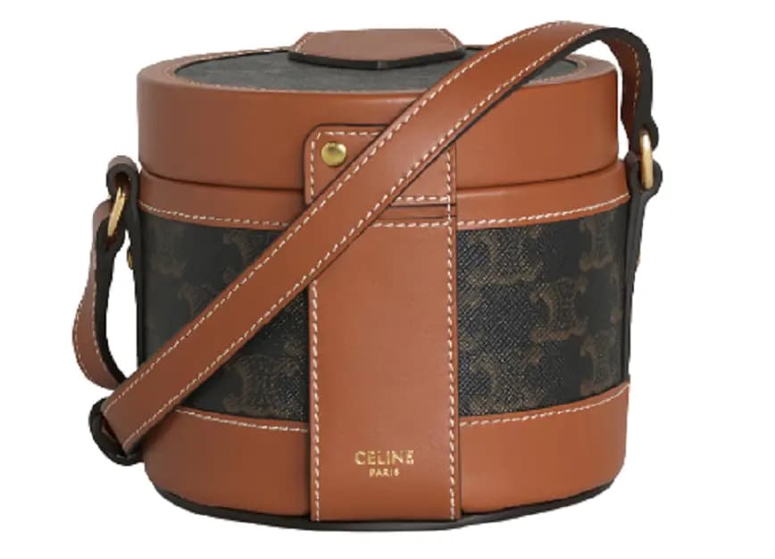 Túi Celine Tambour Bag Canvas And Calfskin Tan 195642BZJ-04LU Túi Celine Tambour Bag Canvas And Calfskin Tan 195642BZJ-04LU