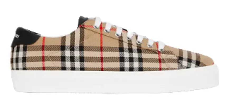 Giày Burberry Vintage Check Leather Sneakers Beige 80381851 Giày Burberry Vintage Check Leather Sneakers Beige 80381851