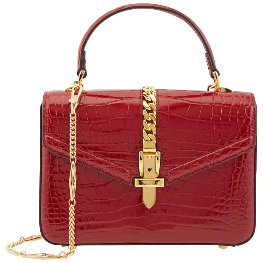 Túi Gucci Sylvie 1969 Crocodile-Embossed 'Red' 589479-EV40G-6438 Túi Gucci Sylvie 1969 Crocodile-Embossed 'Red' 589479-EV40G-6438