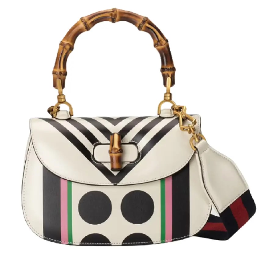 Túi Gucci Small Top Handle With Bamboo White Leather 675797-UQCBT-9191 Túi Gucci Small Top Handle With Bamboo White Leather 675797-UQCBT-9191