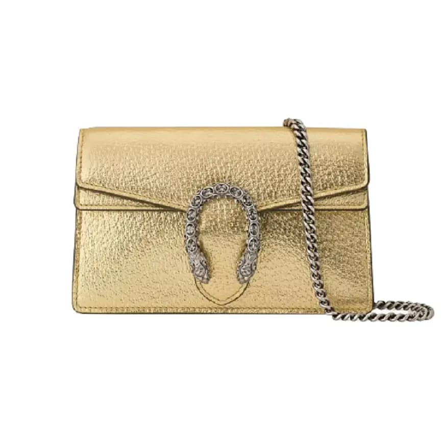 Túi Gucci Dionysus Super Mini Gold Lamé Leather 476432-1TRBN-8089 Túi Gucci Dionysus Super Mini Gold Lamé Leather 476432-1TRBN-8089