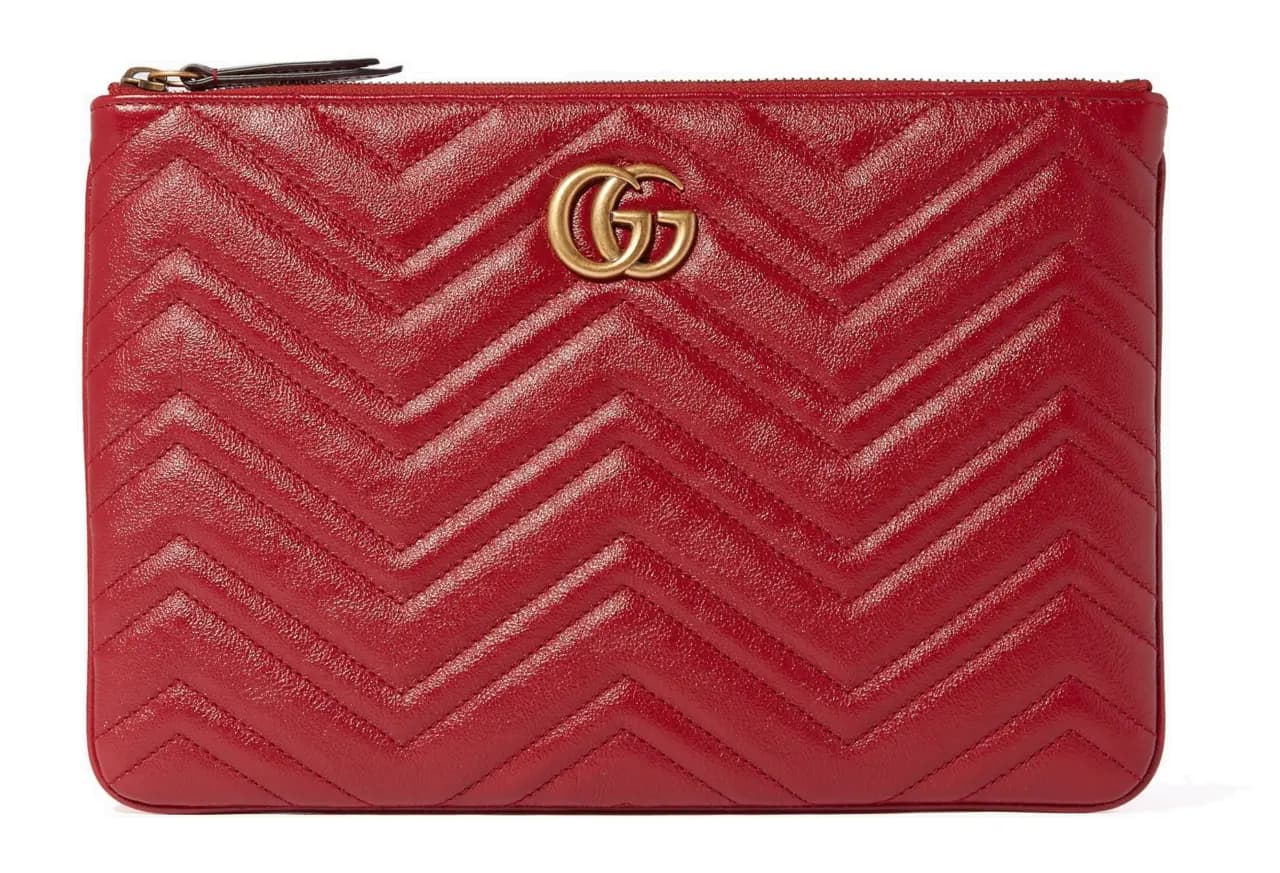 Túi Gucci Ladies GG Marmont Red Leather Clutch 525541-0OLET-6438 Túi Gucci Ladies GG Marmont Red Leather Clutch 525541-0OLET-6438