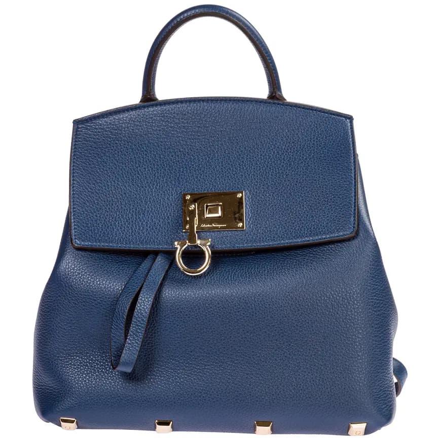 Balo Salvatore Ferragamo Travel Studio Leather 'Blue' 21H718-716800 Balo Salvatore Ferragamo Travel Studio Leather 'Blue' 21H718-716800