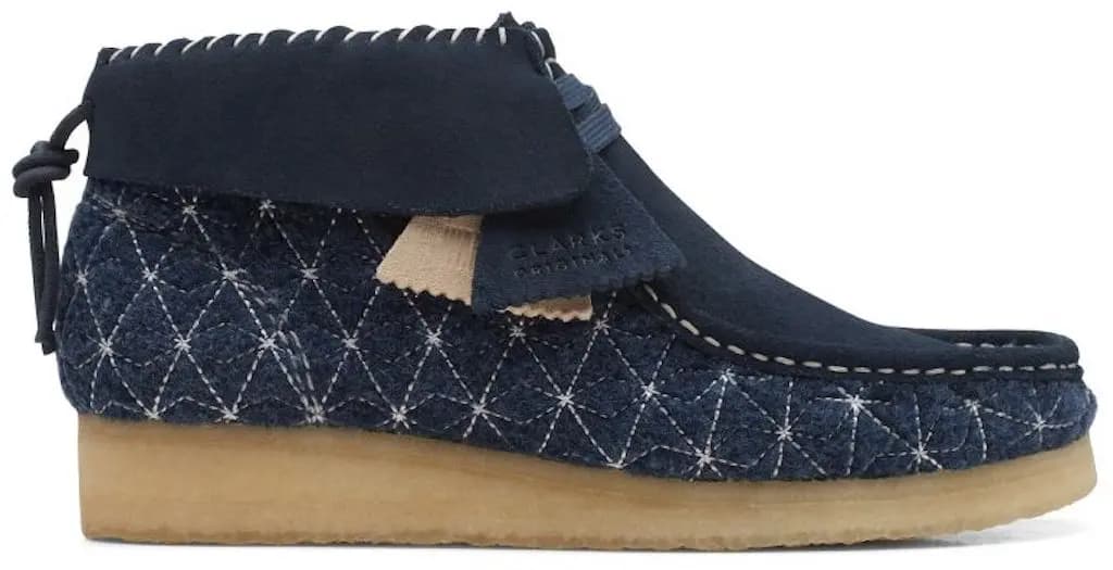Giày Clarks Wallabee Boot 'Navy Shashiko' 261-69152 Giày Clarks Wallabee Boot 'Navy Shashiko' 261-69152