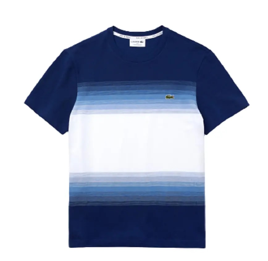 Áo Lacoste Cotton Piqué Cotton Crew Neck T-Shirt Navy Blue White TH5074-H6B — kich-thuoc: L Áo Lacoste Cotton Piqué Cotton Crew Neck T-Shirt Navy Blue White TH5074-H6B — kich-thuoc: L