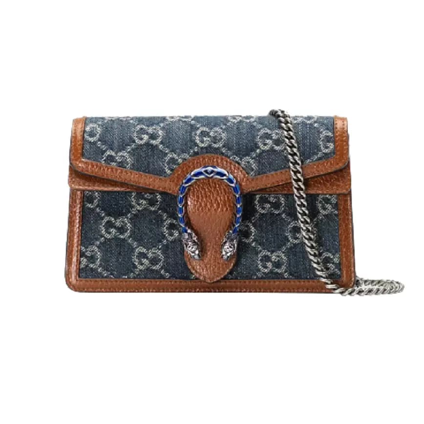 Túi Gucci Dionysus Super Mini Dark Blue And Brown Leather 476432-2KQFN-4483 Túi Gucci Dionysus Super Mini Dark Blue And Brown Leather 476432-2KQFN-4483