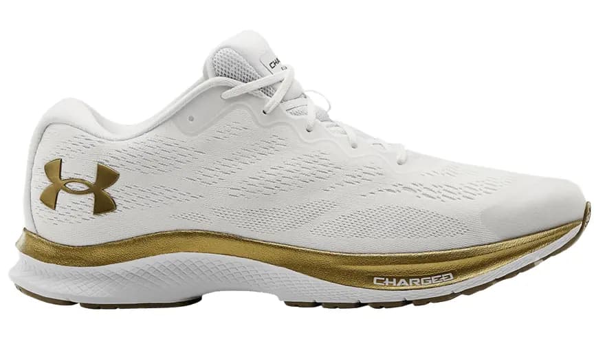 Giày Under Armour Charged Bandit 6 'White Metalic Gold Luster' 3023019-102 Giày Under Armour Charged Bandit 6 'White Metalic Gold Luster' 3023019-102