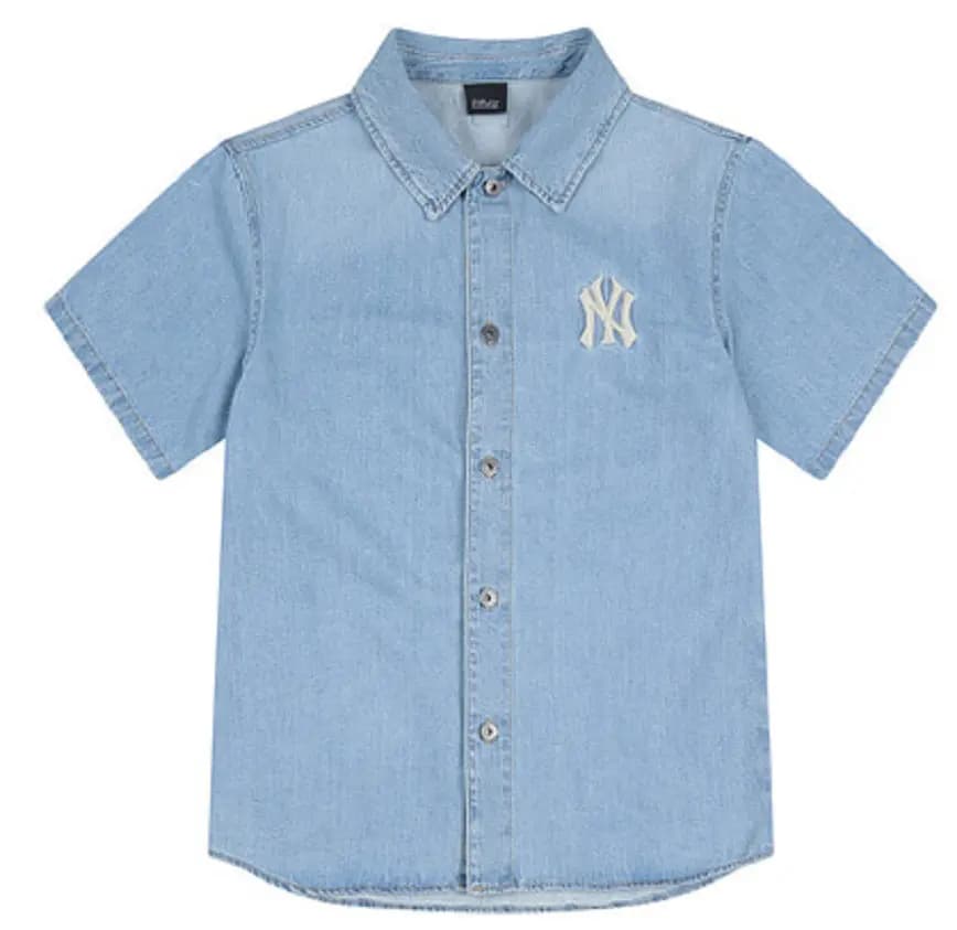 Áo MLB Basic Back Logo Short-Sleeve Denim Shirt New York Yankees 31WSN5131-50U Áo MLB Basic Back Logo Short-Sleeve Denim Shirt New York Yankees 31WSN5131-50U
