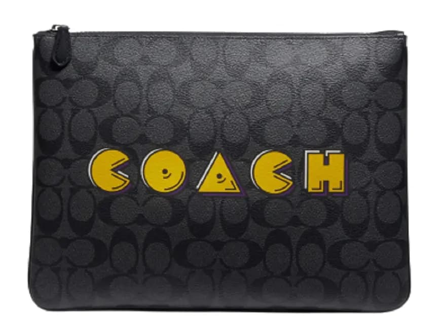 Ví Coach Large Pouch In Signature Canvas With Pac Man Coach Script Ví Coach Large Pouch In Signature Canvas With Pac Man Coach Script