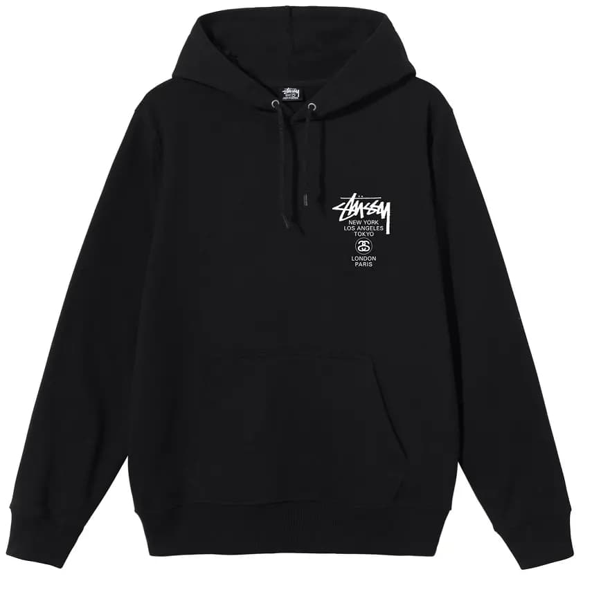 Áo Stussy World Tour Hoodie Black Áo Stussy World Tour Hoodie Black
