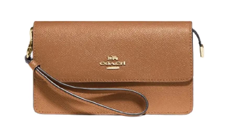 Ví Coach Foldover Wristlet Light Saddle Gold 73793-LS Ví Coach Foldover Wristlet Light Saddle Gold 73793-LS