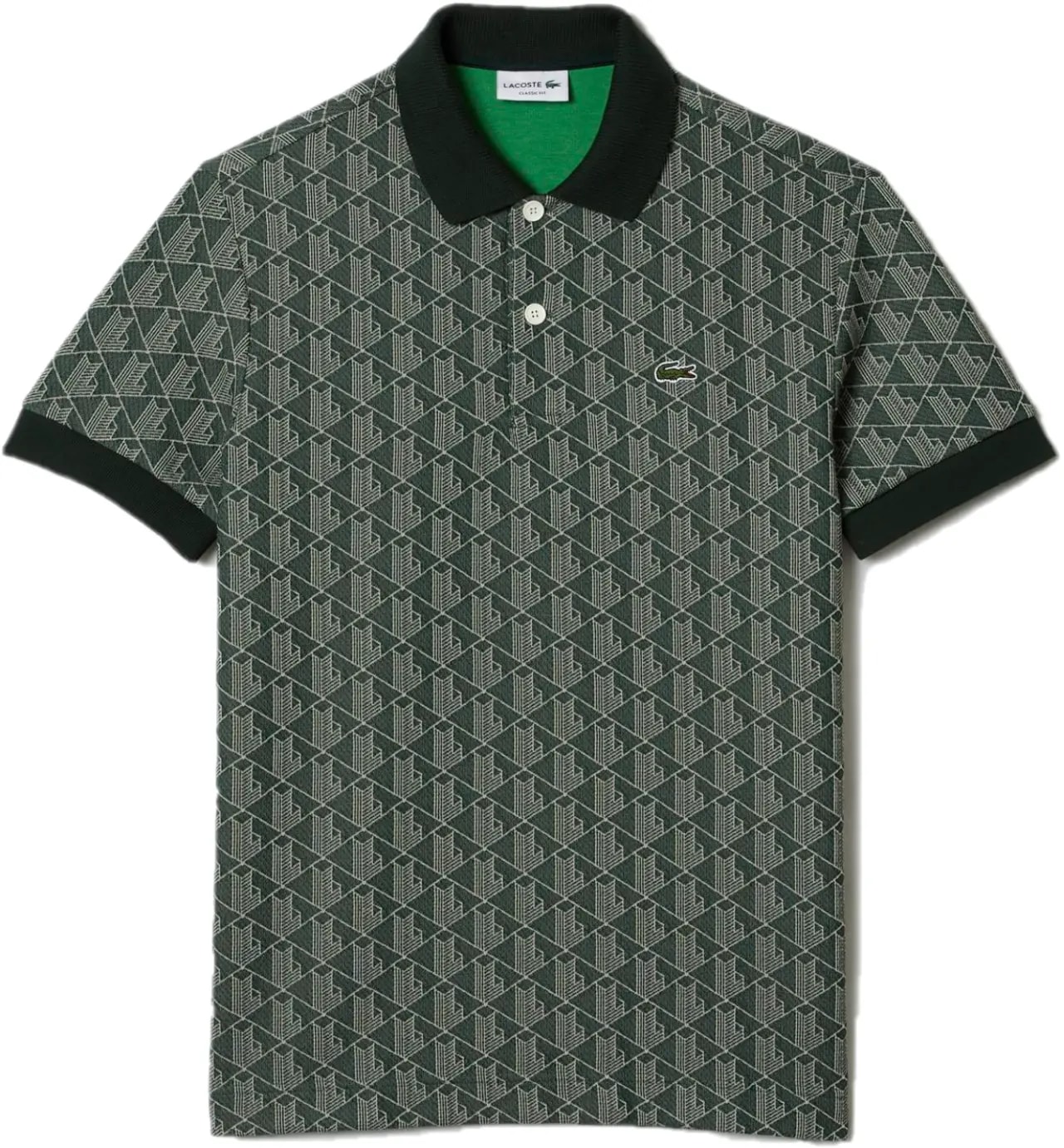Áo Lacoste Classic Fit Print Contrast Collar 'Green' DH0073-7M4 — kich-thuoc: S Áo Lacoste Classic Fit Print Contrast Collar 'Green' DH0073-7M4 — kich-thuoc: S