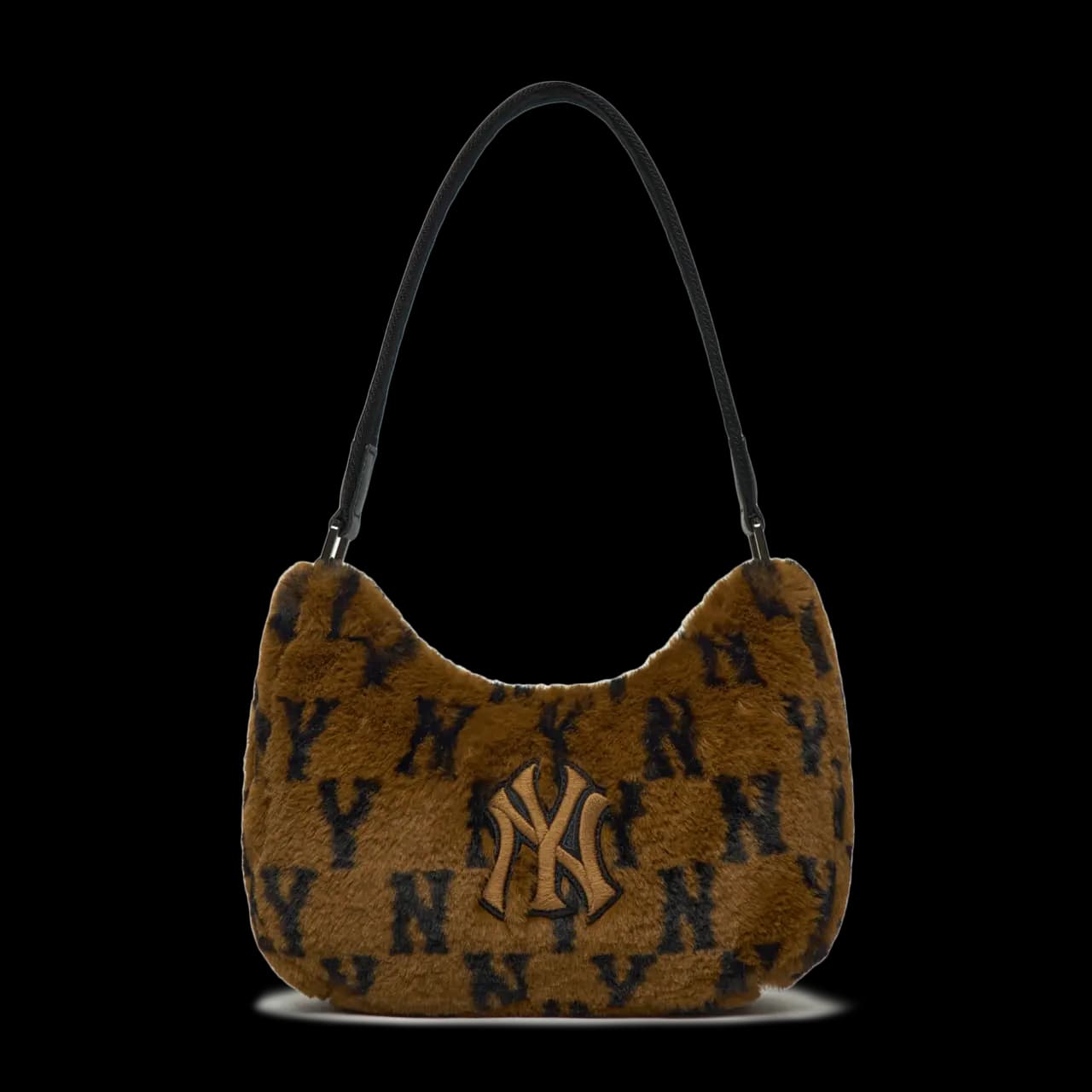 Túi MLB Monogram Fur Hobo Bag NY Yankees 3ABQS0316-50BRS Túi MLB Monogram Fur Hobo Bag NY Yankees 3ABQS0316-50BRS