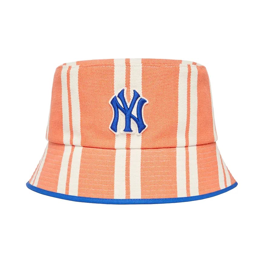 Mũ MLB Bucket Hat NY Yankees Orange Stripes 3AHT28223-50ORL Mũ MLB Bucket Hat NY Yankees Orange Stripes 3AHT28223-50ORL