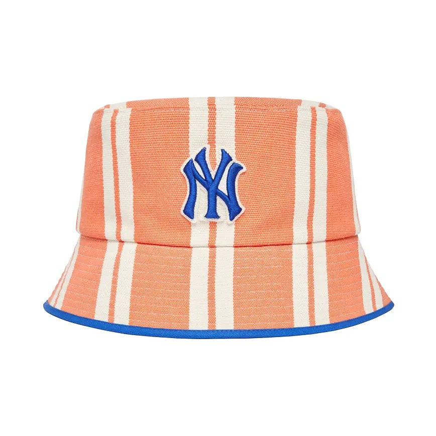 Mũ MLB Bucket Hat NY Yankees Orange Stripes 3AHT28223-50ORL Mũ MLB Bucket Hat NY Yankees Orange Stripes 3AHT28223-50ORL