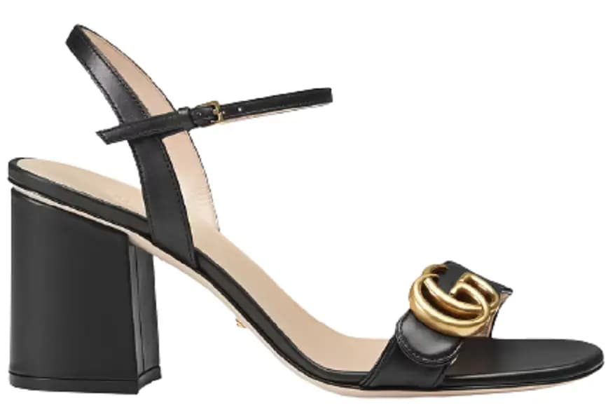 Giày Gucci Leather Mid-heel Sandal 453379-A3N00-1000 Giày Gucci Leather Mid-heel Sandal 453379-A3N00-1000