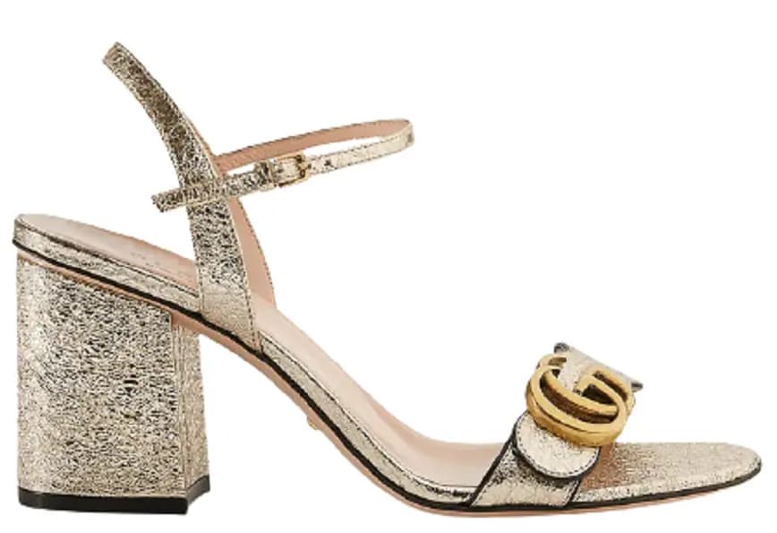 Giày Gucci Metallic Laminate Leather Mid-heel Sandal 453379-DKT00-7100 Giày Gucci Metallic Laminate Leather Mid-heel Sandal 453379-DKT00-7100