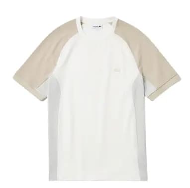 Áo Lacoste Colorblock Crewneck T-Shirt White Beige TH5017-TRY Áo Lacoste Colorblock Crewneck T-Shirt White Beige TH5017-TRY