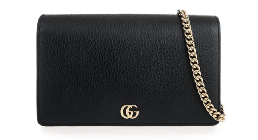 Túi Gucci GG Marmont Leather Mini Chain Bag 497985 CAO0G 1000 Túi Gucci GG Marmont Leather Mini Chain Bag 497985 CAO0G 1000