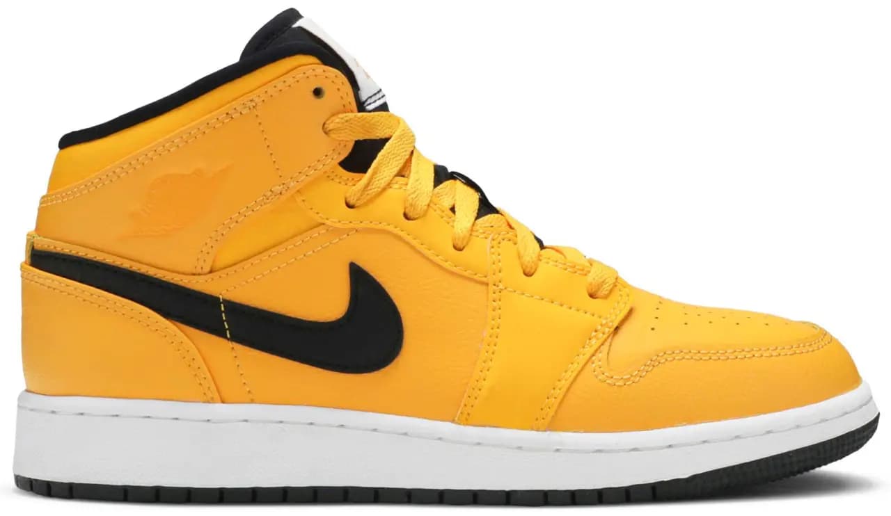 Giày Nike Air Jordan 1 Mid GS 'University Gold' 554725-700 Giày Nike Air Jordan 1 Mid GS 'University Gold' 554725-700