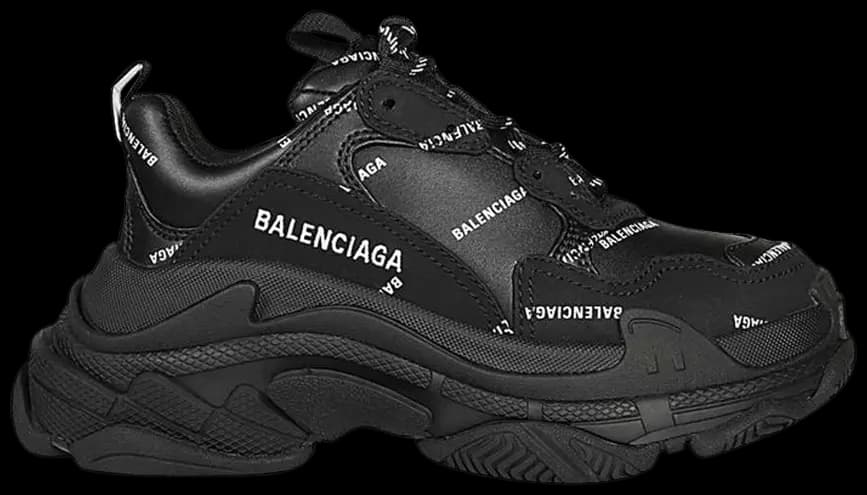 Giày Balenciaga Triple S Sneaker Black Logo 524039 W2FA1 1090 Giày Balenciaga Triple S Sneaker Black Logo 524039 W2FA1 1090
