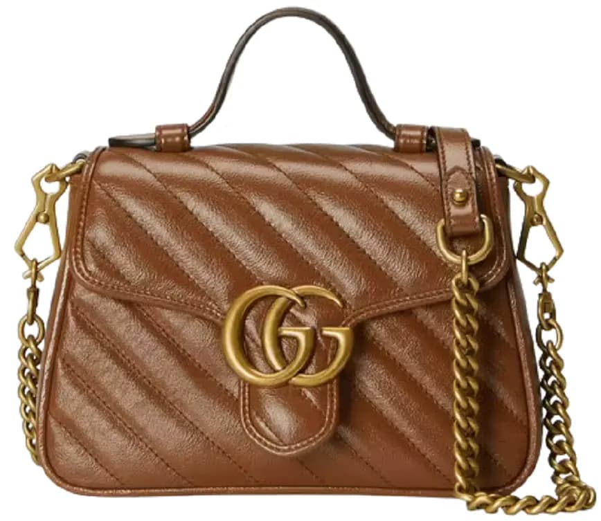 Túi Gucci GG Marmont Mini Top Handle Bag Brown 583571-0OLFT-2535 Túi Gucci GG Marmont Mini Top Handle Bag Brown 583571-0OLFT-2535