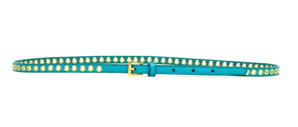 Thắt Lưng Prada Skinny Eyelet Belt Turquoise 1JC1982EH8F0136 Thắt Lưng Prada Skinny Eyelet Belt Turquoise 1JC1982EH8F0136