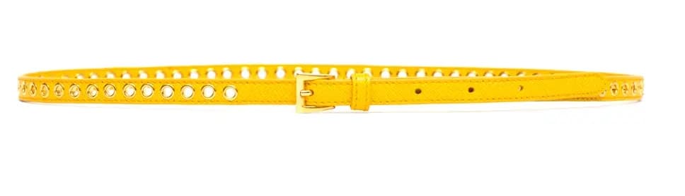 Thắt Lưng Prada Skinny Eyelet Belt Mimosa 1JC198-2EH8-F0506 Thắt Lưng Prada Skinny Eyelet Belt Mimosa 1JC198-2EH8-F0506