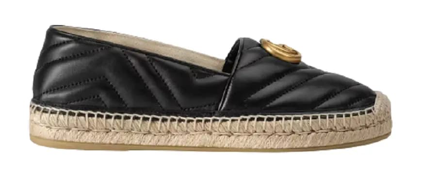 Giày Gucci Leather Espadrille With Double G 551890-BKO00-1000 Giày Gucci Leather Espadrille With Double G 551890-BKO00-1000