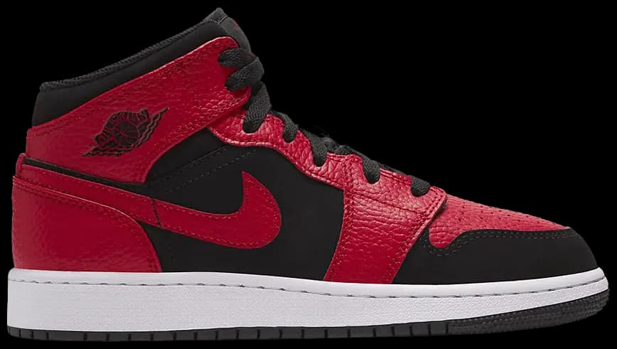 Giày Nike Air Jordan 1 Mid GS 'Black Gym Red' 554725-054 Giày Nike Air Jordan 1 Mid GS 'Black Gym Red' 554725-054