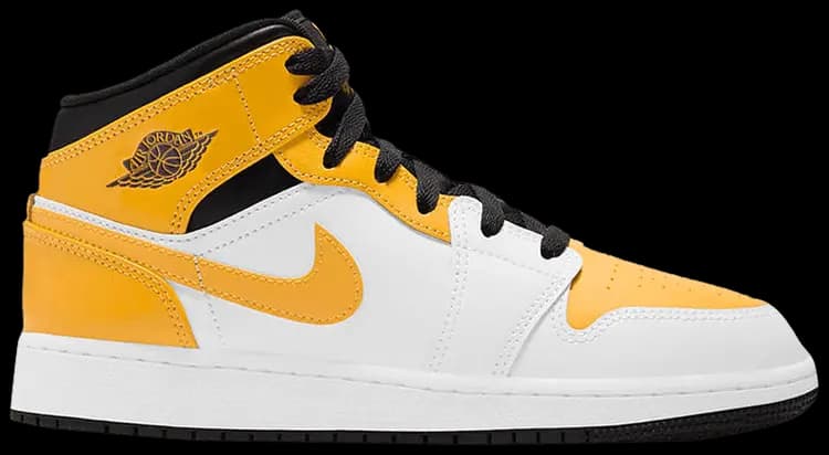 Giày Nike Air Jordan 1 Mid GS 'University Gold' 554725-170 Giày Nike Air Jordan 1 Mid GS 'University Gold' 554725-170