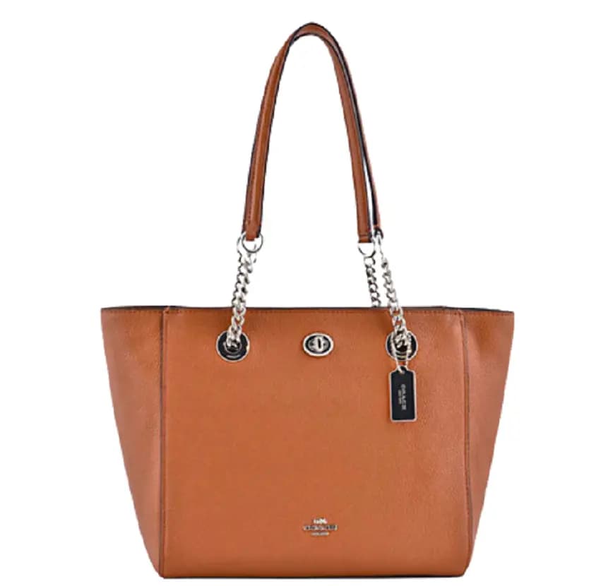 Túi Coach Turnlock Chain Tote Polished Pebble Leather Tote 57107 LIL4A Túi Coach Turnlock Chain Tote Polished Pebble Leather Tote 57107 LIL4A