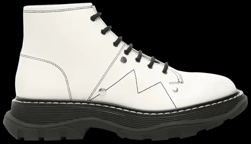 Giày Alexander McQueen Tread Slick Boot 'Ivory Black' 595469-WHZ81-9089 Giày Alexander McQueen Tread Slick Boot 'Ivory Black' 595469-WHZ81-9089