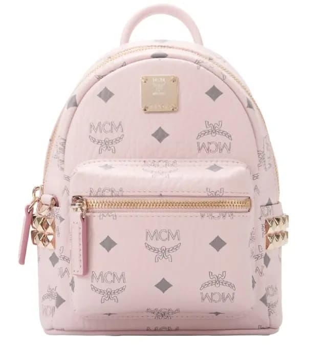 Balo MCM Stark Studs Backpack Visetos Pink MMKAAVE13QH001 Balo MCM Stark Studs Backpack Visetos Pink MMKAAVE13QH001