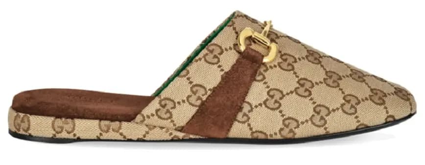 Giày Gucci Monogram Pattern Horsebit Mules 601599-G1710-9773 Giày Gucci Monogram Pattern Horsebit Mules 601599-G1710-9773