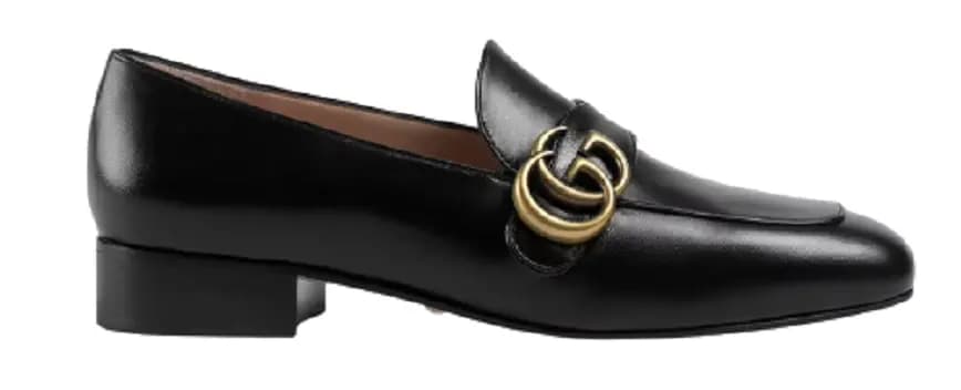 Giày Gucci Black Leather Loafer With Double G 602496-C9D00-1000 Giày Gucci Black Leather Loafer With Double G 602496-C9D00-1000