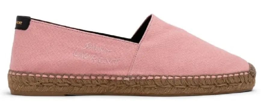 Giày Saint Laurent Embroidered Espadrilles In Canvas Pink 60595112N815564 Giày Saint Laurent Embroidered Espadrilles In Canvas Pink 60595112N815564