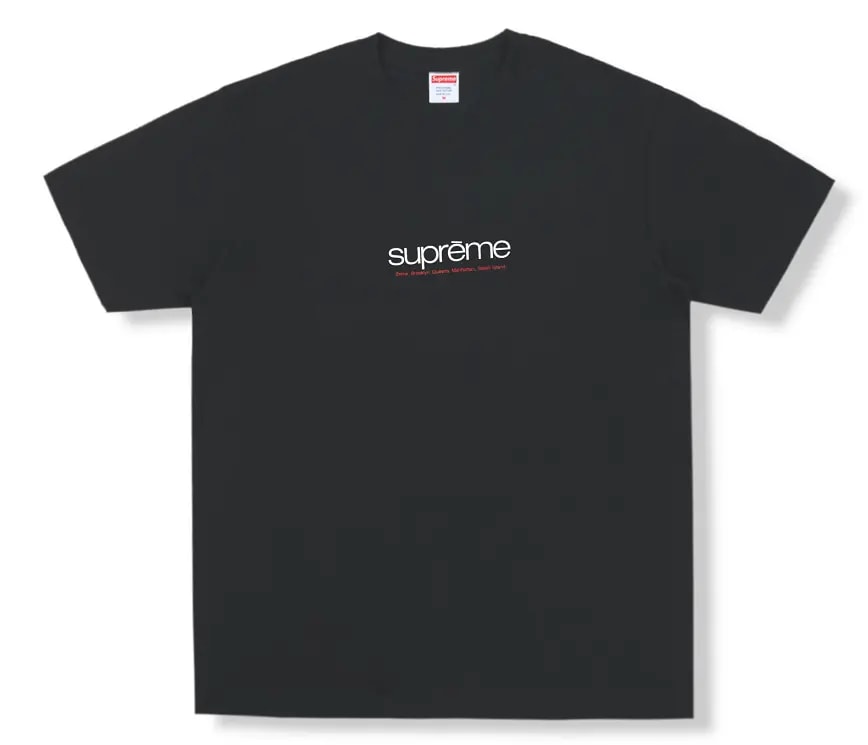 Áo Supreme Five Boroughs Tee Black — kich-thuoc: M Áo Supreme Five Boroughs Tee Black — kich-thuoc: M