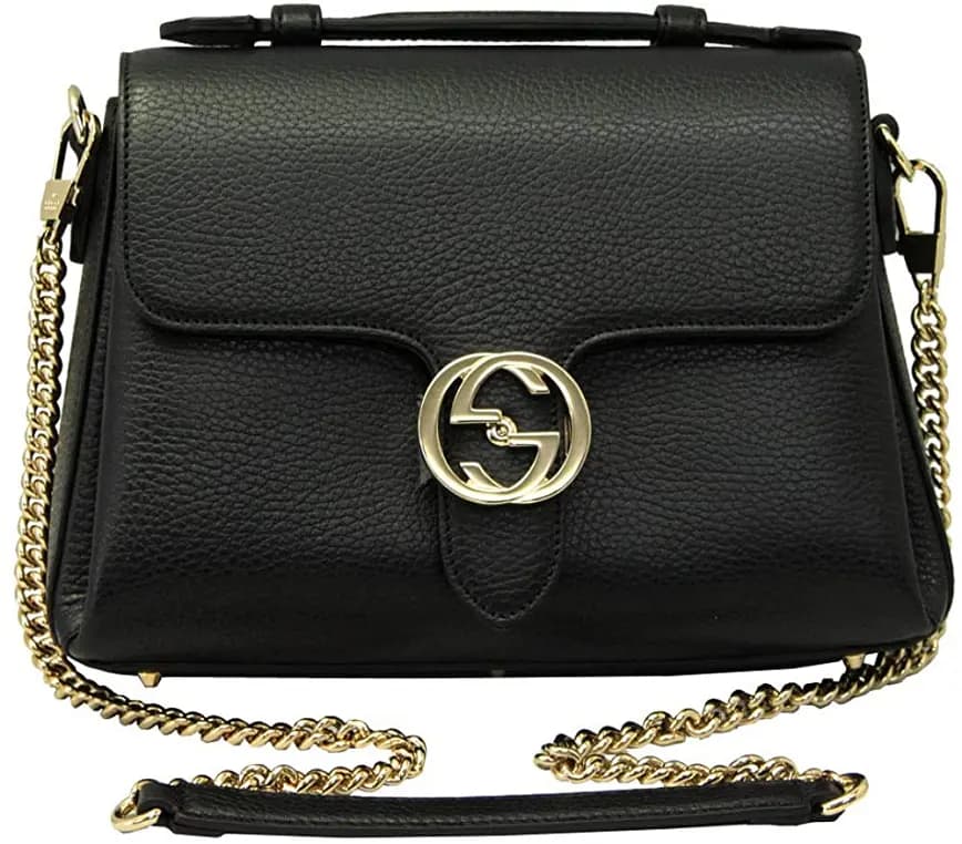 Túi Gucci Interlocking G Black Leather Chain Shoulder Bag 510302 CAOOG 1000 Túi Gucci Interlocking G Black Leather Chain Shoulder Bag 510302 CAOOG 1000
