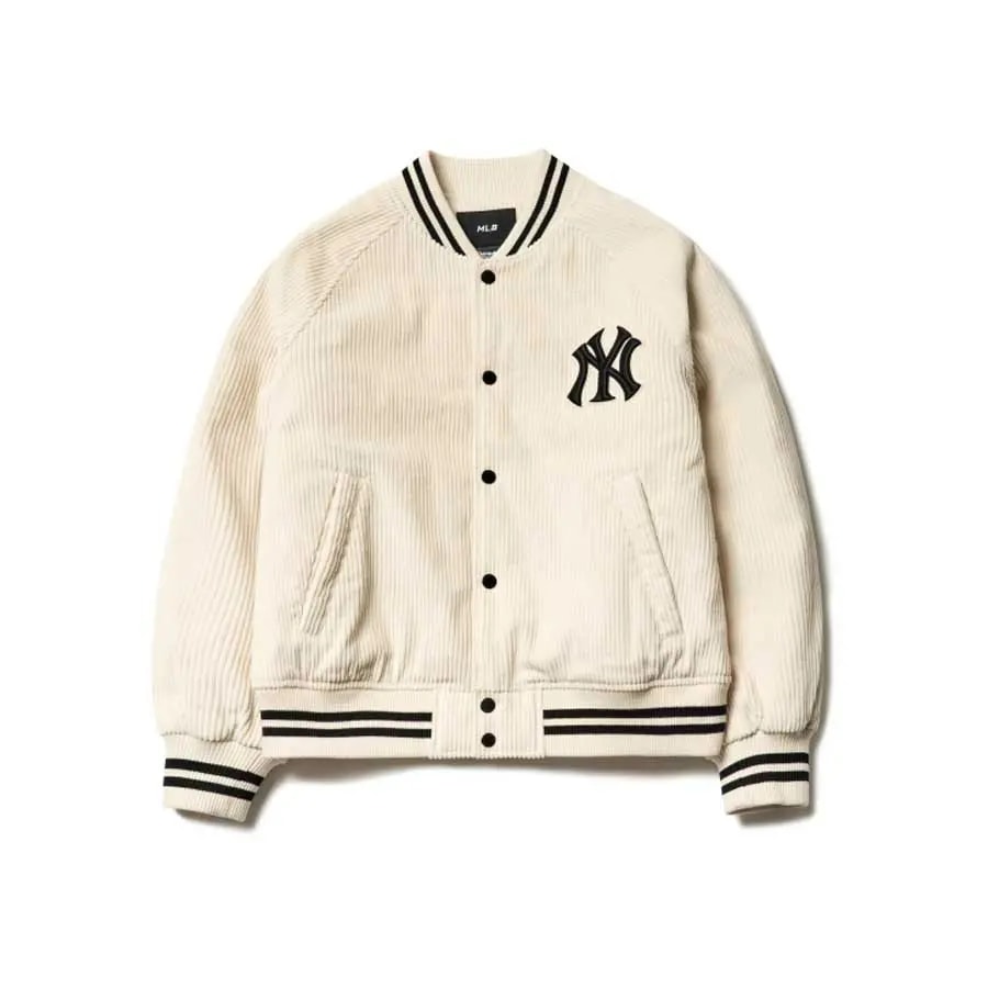 Áo MLB Bomber Basic Padded Corduroy Baseball Jumper NY Yankees 3AJP02016-50CRS — kich-thuoc: S Áo MLB Bomber Basic Padded Corduroy Baseball Jumper NY Yankees 3AJP02016-50CRS — kich-thuoc: S