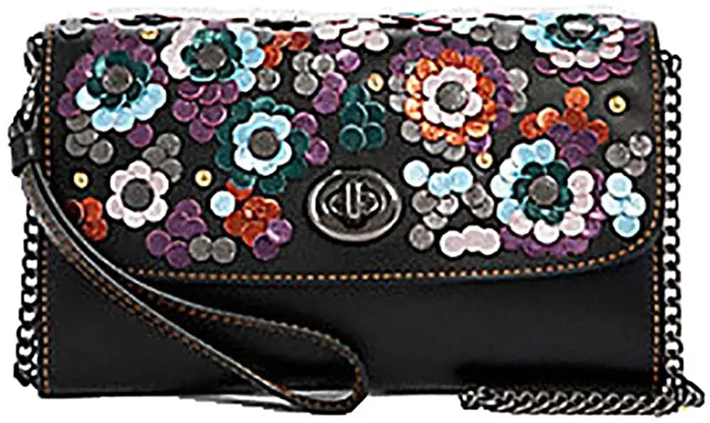 VÍ Coach Chain Crossbody With Leather Sequins VÍ Coach Chain Crossbody With Leather Sequins