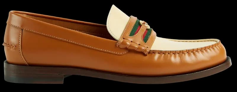 Giày Gucci Men's loafer with Interlocking G 'Cognac White Leather' 644724-17X20-2261 Giày Gucci Men's loafer with Interlocking G 'Cognac White Leather' 644724-17X20-2261