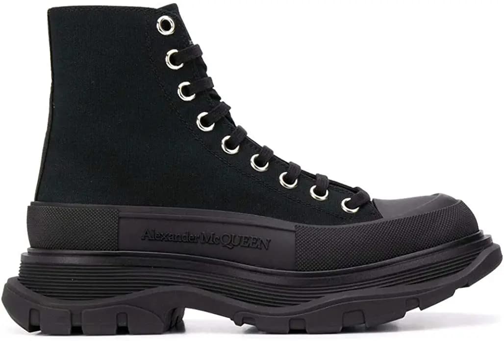Giày Alexander McQueen Wmns Fashion Black Fabric Hi Top 611706-W4L32-1000 Giày Alexander McQueen Wmns Fashion Black Fabric Hi Top 611706-W4L32-1000