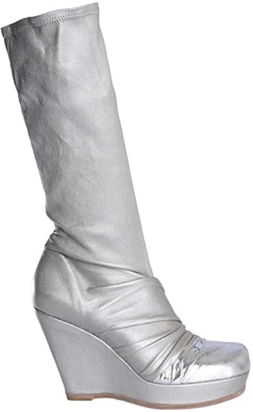 Giày Rick Owens Wedge Mid Calf Boots In Silver RP19S6848 Giày Rick Owens Wedge Mid Calf Boots In Silver RP19S6848