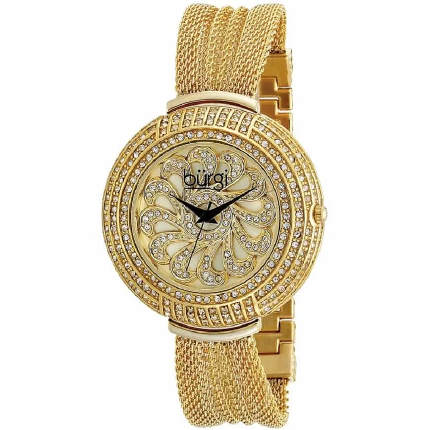 Burgi Crystal Mesh Bracelet Watch BUR051YG Burgi Crystal Mesh Bracelet Watch BUR051YG