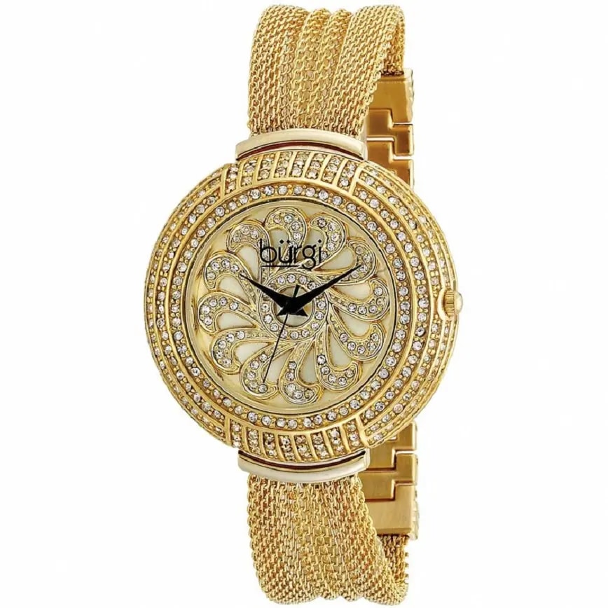 Burgi Crystal Mesh Bracelet Watch BUR051YG — tieu-de: 44mm Burgi Crystal Mesh Bracelet Watch BUR051YG — tieu-de: 44mm