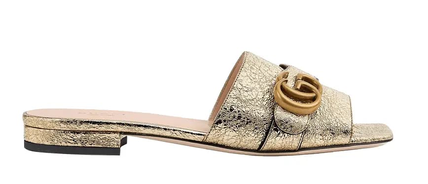 Dép Gucci Women's Slide With Double G Gold 626742-DKT00-7100 Dép Gucci Women's Slide With Double G Gold 626742-DKT00-7100