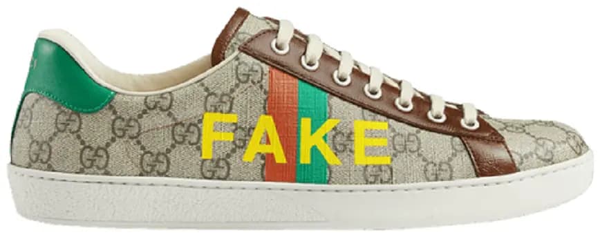 Giày Gucci Ace 'Fake Not Print' 636358 2GC10 8260 Giày Gucci Ace 'Fake Not Print' 636358 2GC10 8260